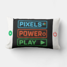 Almofada Lombar Travesseiro Gamer Pixels Power Play – Arte de Pixe
