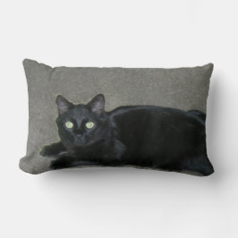 Almofada Lombar travesseiro - Gato preto no tapete