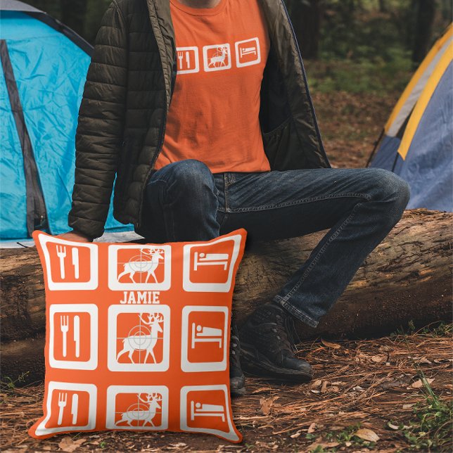 Almofada Lombar Travesseiro Laranja de Caça de Sono Personalizado (Criador carregado)