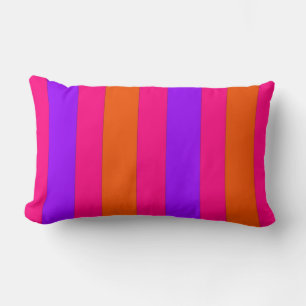 Almofada Lombar Travesseiro Laranja, Rosa e Roxo