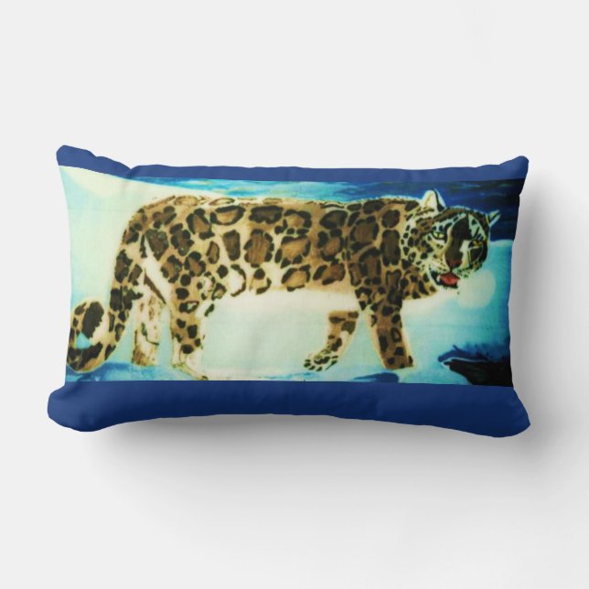 Almofada Lombar Travesseiro LEOPARDO DAS NEVES (Frente)