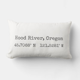 Almofada Lombar Travesseiro Lombal Coordenadas de Hood River, Oreg