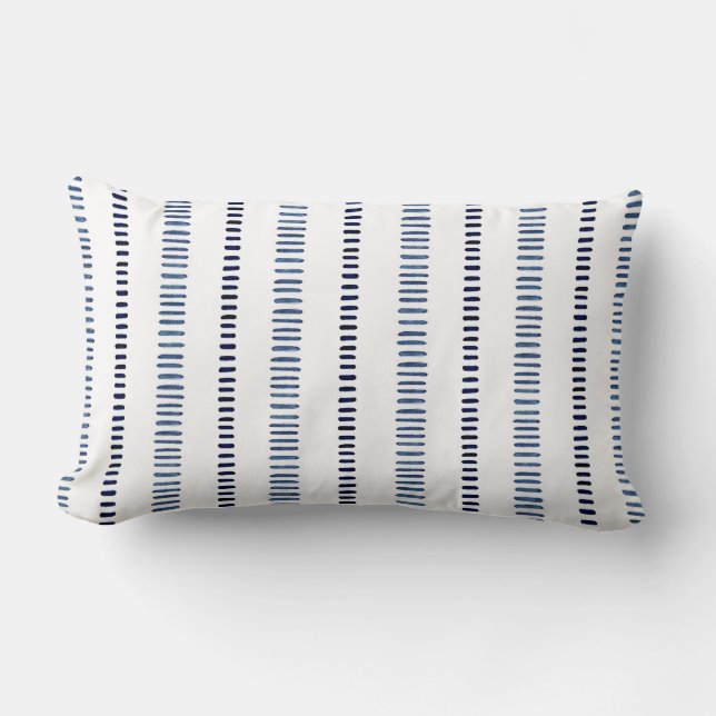 Almofada Lombar Travesseiro lombar azul branco Indigo (Frente)