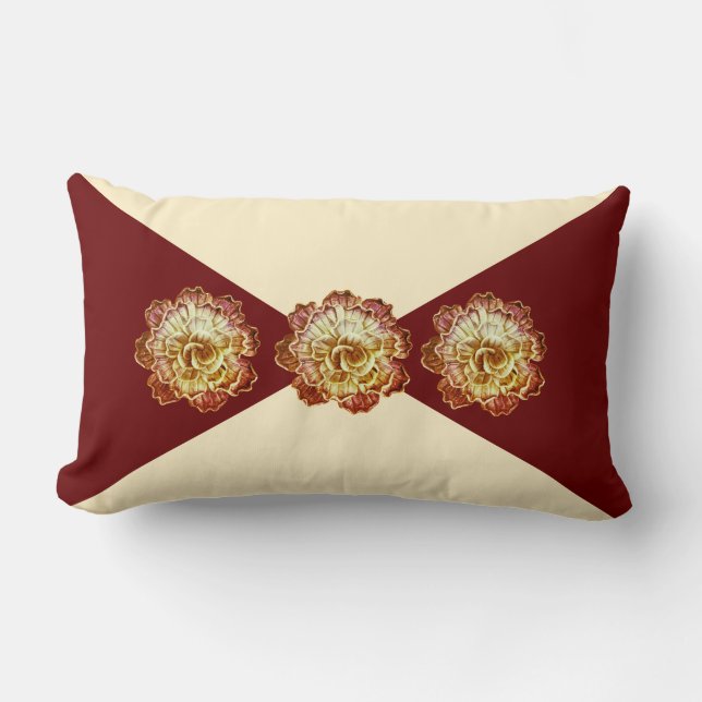 Almofada Lombar Travesseiro lombar Burgundy & Cream Elegance - N.º (Frente)
