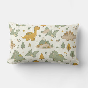 Almofada Lombar Travesseiro Lombar com Padrão de Dinossauro Boho F