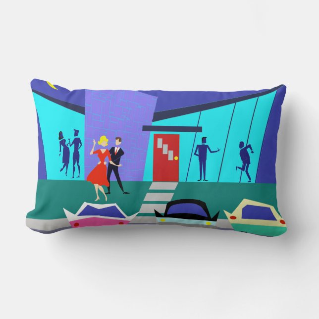 Almofada Lombar Travesseiro lombar da festa em casa aberta retro (Frente)