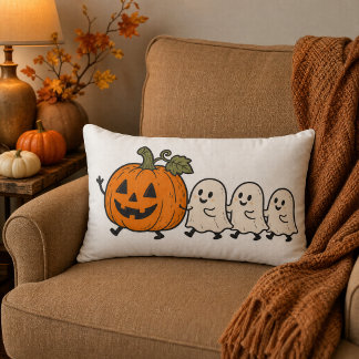 Almofada Lombar Travesseiro Lombar de Abóbora de Halloween da Para