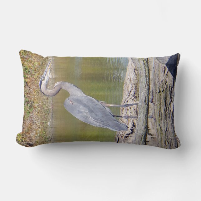 Almofada Lombar Travesseiro lombar de dois lados do Blue Heron (Frente)