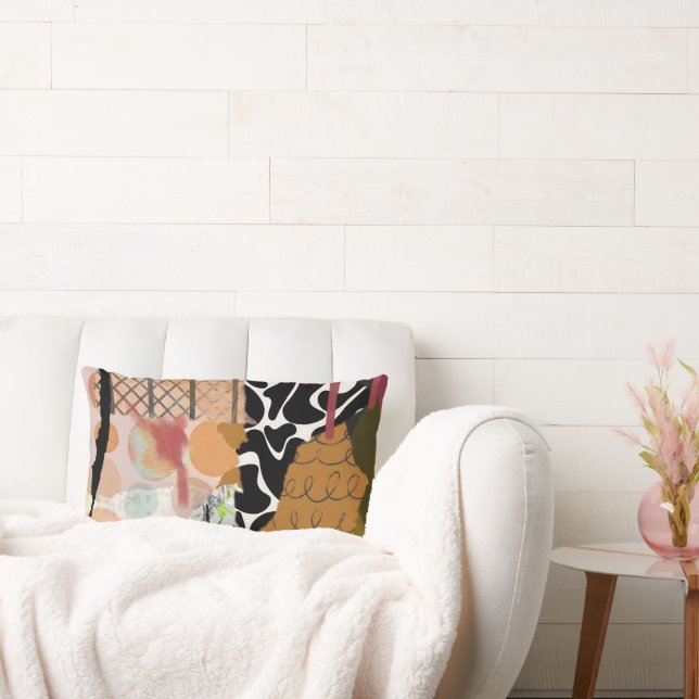 Almofada Lombar Travesseiro lombar, design de mídia mista abstrato (Sofá)