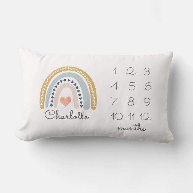 Almofada Lombar Travesseiro lombar do Rainbow Milestone Nursery (Frente)
