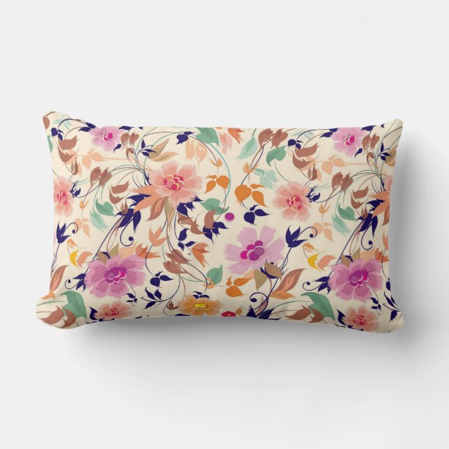 Almofada Lombar Travesseiro lombar floral (Frente)