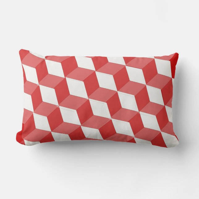 Almofada Lombar Travesseiro (lombar) - Illusão de blocos de constr (Frente)