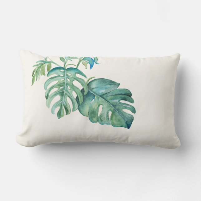 Almofada Lombar Travesseiro Lombar Leaf Monstera (Frente)