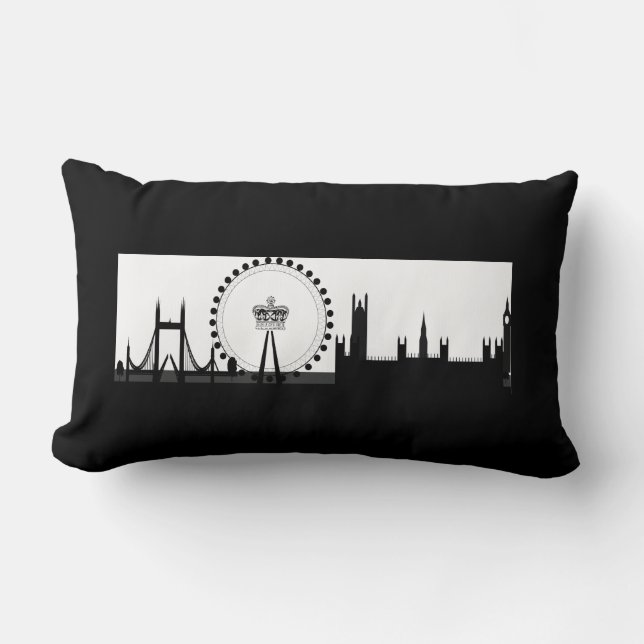 Almofada Lombar Travesseiro London Eye Ferris Wheel Skyline London (Frente)