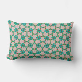 Almofada Lombar Travesseiro Longo Floral Verde Vintage