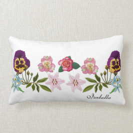 Almofada Lombar Travesseiro Lumbar de Poliéster Pansies e Amigos