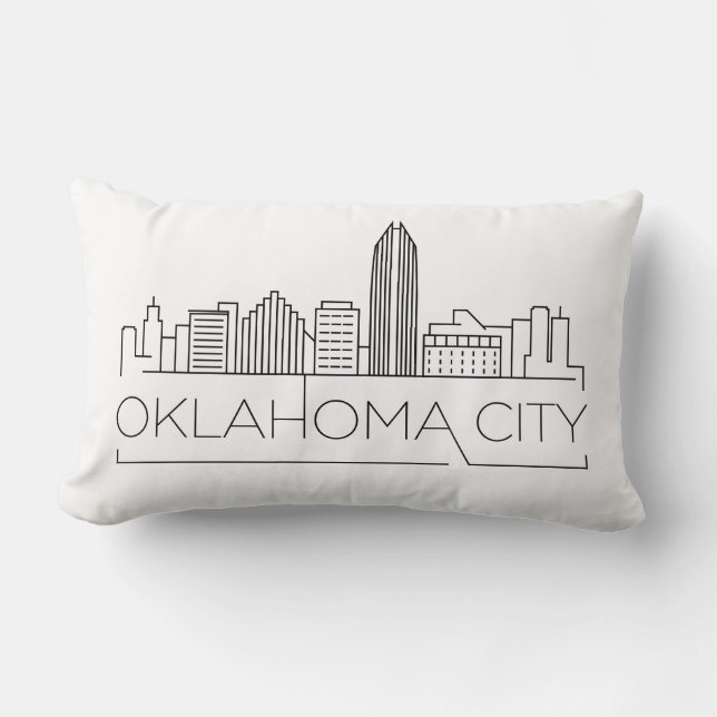Almofada Lombar Travesseiro Lumbar de Skyline Cidade de Oklahoma (Frente)