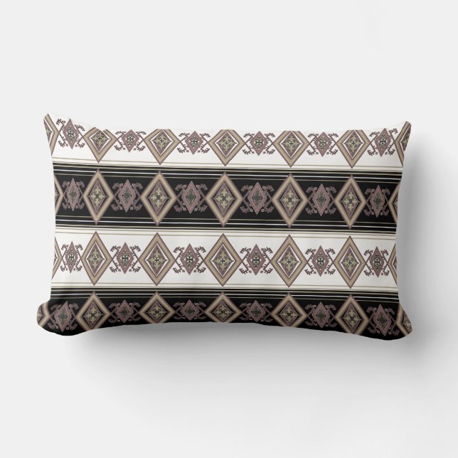 Almofada Lombar Travesseiro Lumbar Reversible Tan Blend Folk Desig (Frente)