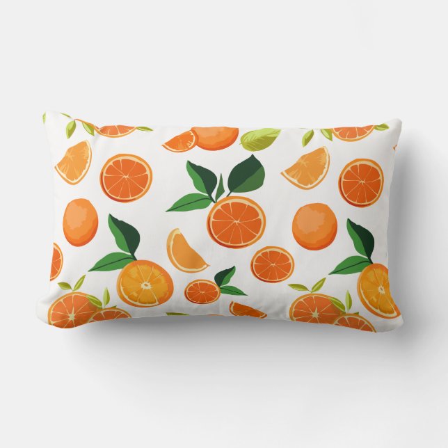 Almofada Lombar Travesseiro lunar de padrão laranja (Frente)