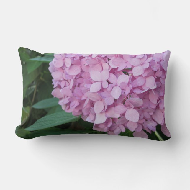 Almofada Lombar Travesseiro Mágico Rosa Hydrangea Lumbar (Frente)