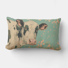Almofada Lombar Travesseiro Pastel de Vaca e Flores de Cerejeira