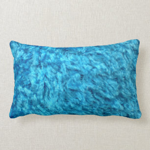 Almofada Lombar Travesseiro peludo azul