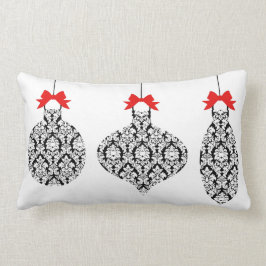 Almofada Lombar Travesseiro preto e branco do Natal dos ornamento