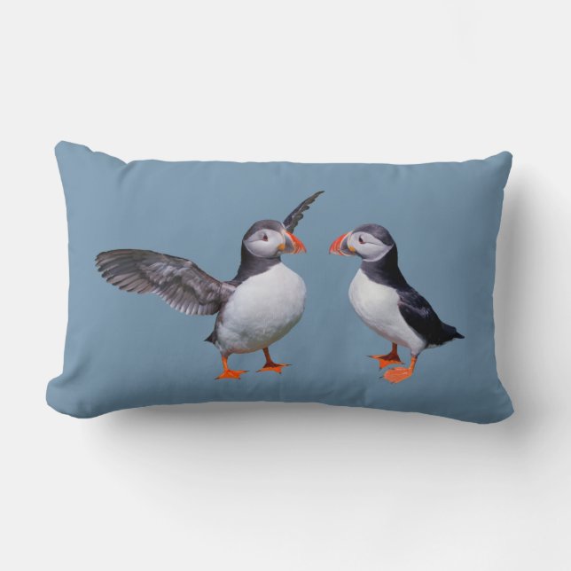 Almofada Lombar Travesseiro Puffin Pals (Azul-Céu) (Frente)