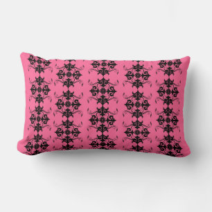 Almofada Lombar Travesseiro rosa e Cor damasco preta