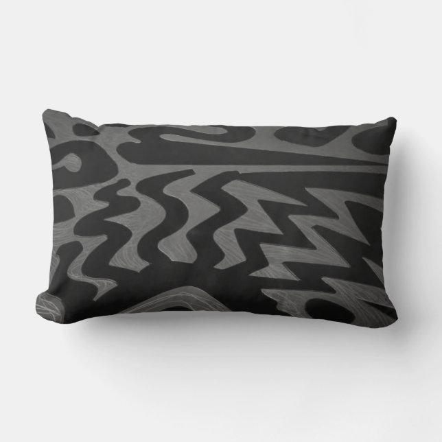 Almofada Lombar Travesseiro Zigzag da Cinza Funky (Frente)