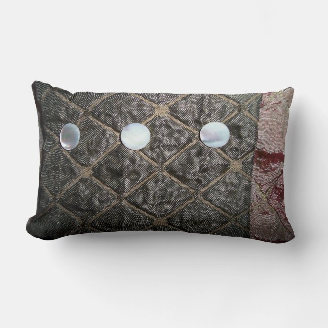 Almofada Lombar Travesseiros de Botões de Pérolas de Seda n (Frente)