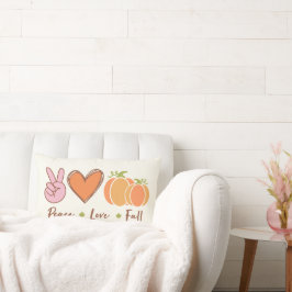 Almofada Lombar Travesseiros decorativos de paz, amor e queda