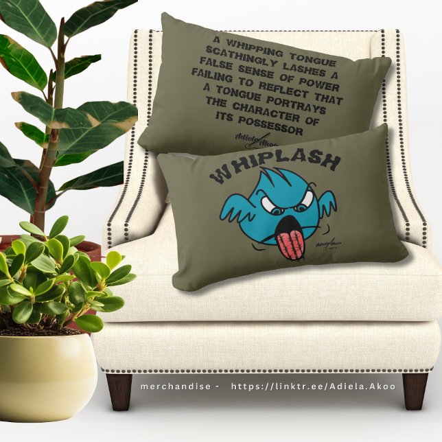 Almofada Lombar TRAVESSEIROS DECORATIVOS WHIPLASH da poeta Adiela  (Whiplash Throw Pillows by Poet Adiela Akoo. Shop the matching mugs, totes & tees too. Get it now!)