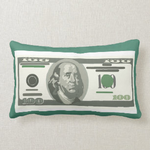 Almofada Lombar Travesseiros do dinheiro, nota de dólar 100
