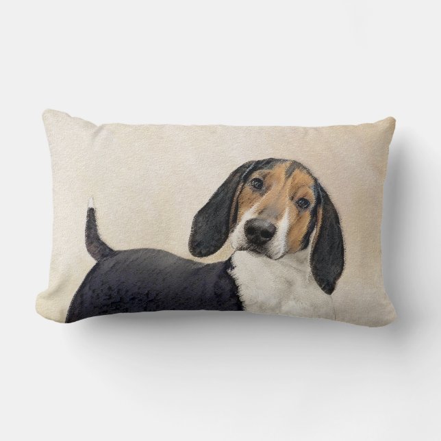 Almofada Lombar Treing Walker Coonhound Painting - Arte Original (Frente)