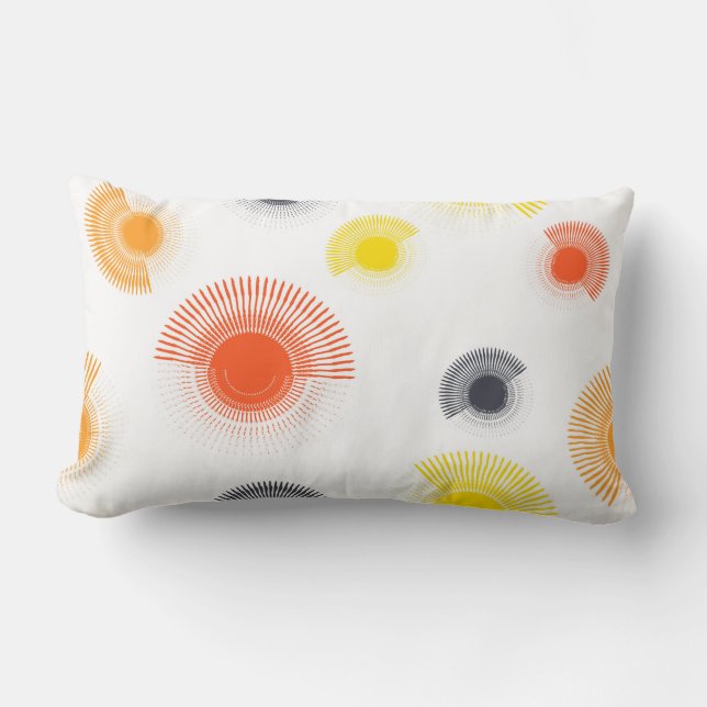 Almofada Lombar Trendência, divertida, viva, legal, geométrica cir (Frente)