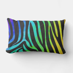 Almofada Lombar Trendy Rainbow e Black Zebra Animal Print no ele
