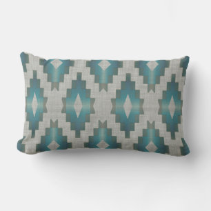 Almofada Lombar Trendy Taupe - Cinza Azul, Azul, Azul, Arte Tribal