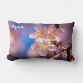 Almofada Lombar Três Blossomas de Sakura Rosa