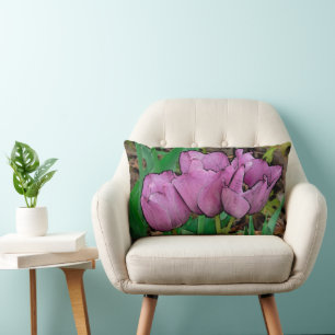 ALMOFADA LOMBAR "TRÊS TULIPS MÁXIMOS" TRAVESSEIRO DE LUMBAR
