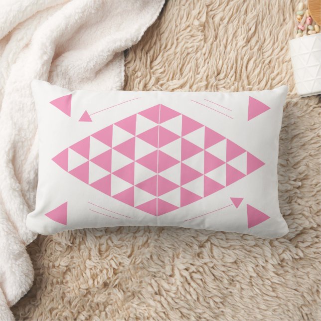 Almofada Lombar Triângulos Geométricos Rosa (Cobertor)