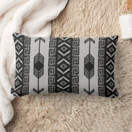 Almofada Lombar Tribal Aztec Preto-Branco, Padrão Sudoeste