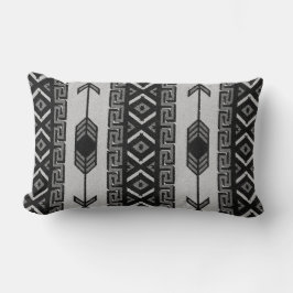 Almofada Lombar Tribal Aztec Preto-Branco, Padrão Sudoeste