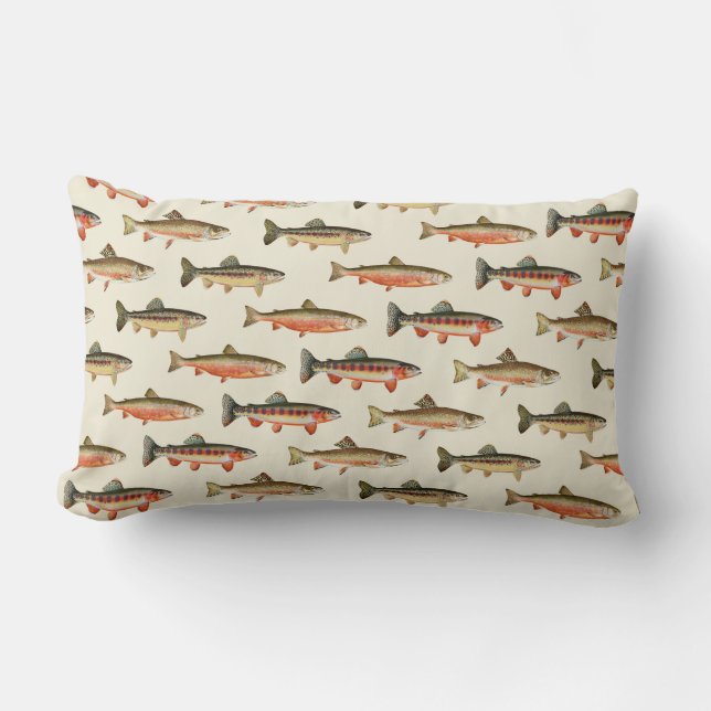 Almofada Lombar Trout Galore Creme (Frente)