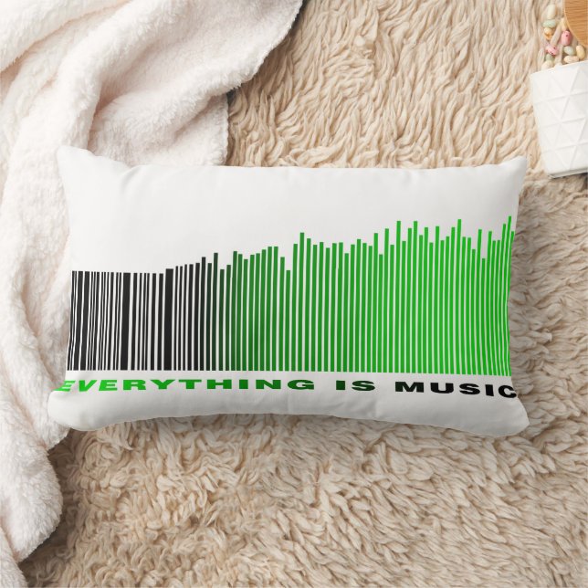 Almofada Lombar Tudo é Music Text Song Player Green Barcode (Cobertor)