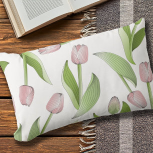 Almofada Lombar Tulipa Rosa Moderna Outdoor