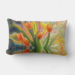 Almofada Lombar Tulipas Coloridas das Flores de Mola