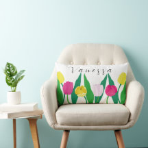 Tulipas Rosa Amarelo Roxo Verde Moderno Personaliz