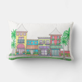 Almofada Lombar Turquesa Tropical Shops