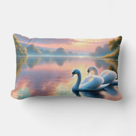 Almofada Lombar Um par de pântanos a planar num lago sereno